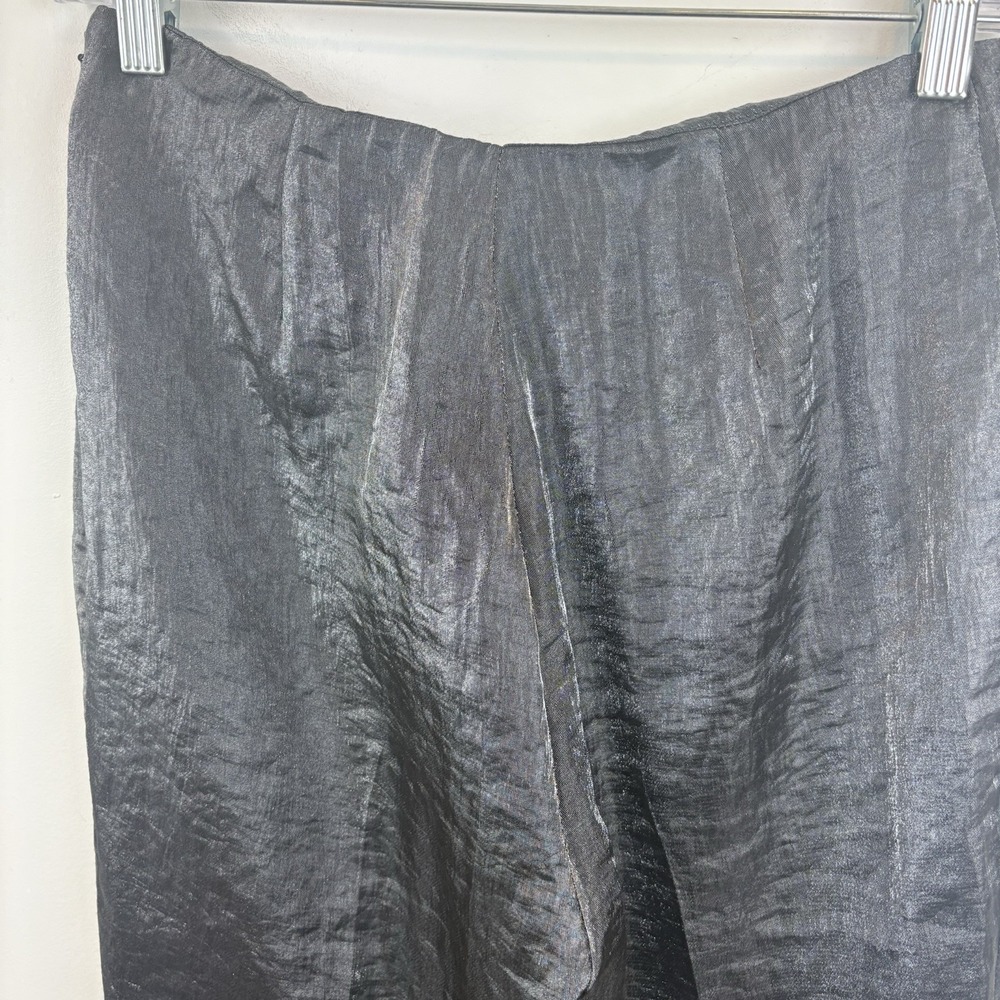 Peace of Cloth Y2K Gray Metallic Size 2 Trousers  Pants Viscose Made in NYC - Picture 8 of 12